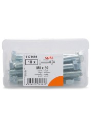 Suki  M8 x 80 Zinc Plate Hex Screws