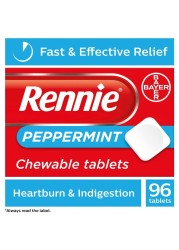 Rennie for Heartburn Chewable Peppermint Tablets 96&#039;s