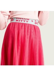 Sanrio Hello Kitty Pleated Midi Skirt with Elasticised Waistband