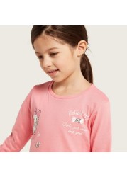 Sanrio Hello Kitty Print Night Dress with Long Sleeves