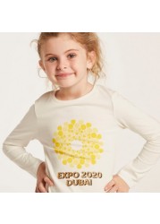 Expo 2020 Graphic Print T-shirt with Long Sleeves