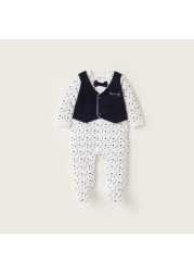 Giggles Printed 3-Piece Closed Feet Sleepsuit and Cap Set