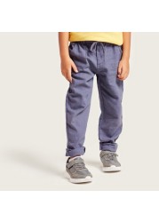 Eligo Solid Woven Pants with Drawstring Closure