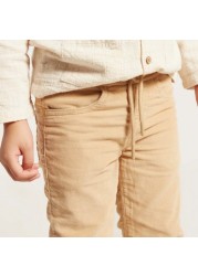 Juniors Textured Pants with Pockets and Drawstring