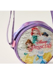 Disney Princess Embellished Crossbody Bag with Zip Closure