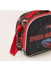 Spider-Man Print Lunch Bag with Strap and Zip Closure