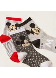 Disney Mickey Mouse Print Socks - Set of 3