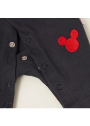 Disney Mickey Mouse Embroidered Detail Sleepsuit with Long Sleeves