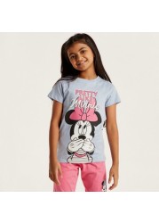 Disney Minnie Mouse Print T-shirt and Pyjama Set