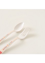 Disney Minnie Mouse Print Spoon and Fork Set