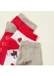 Disney Mickey Mouse Print Ankle Length Socks - Set of 3