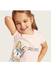 Disney Daisy Duck Print T-shirt with Short Sleeves