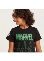 Hulk Print T-shirt with Short Sleeves