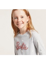 Barbie Print T-shirt with Long Sleeves