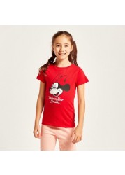 Disney Minnie Mouse Print T-shirt and 3/4 Length Pyjama Set