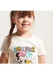 Disney Graphic Print T-shirt with Short Sleeves and Round Neck