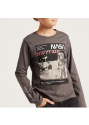 NASA Print T-shirt with Long Sleeves