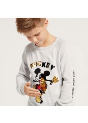 Disney Mickey Mouse Embellished Pullover with Long Sleeves