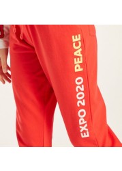 Expo 2020 Slogan print Jog Pants with Pockets and Drawstring Closure