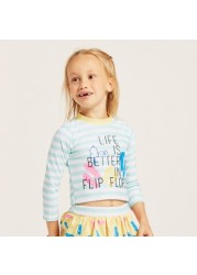 Peanuts Graphic Print T-shirt and Shorts Set