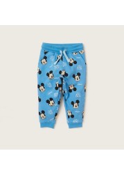 Mickey Mouse Print Hooded Sweatshirt and Jog Pants Set