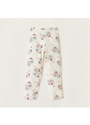 Sanrio Printed Leggings with Elasticised Waistband - Set of 2