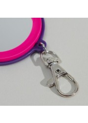 Applique Detail Metallic Keyring with Round Mirror