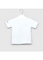 Just Add a Kids Soccer Print T-shirt with Round Neck and Short Sleeves