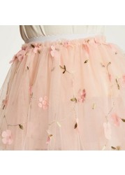 Charmz Embroidered Tulle Skirt with Elasticated Waistband