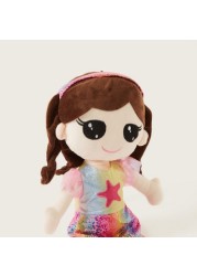 Juniors Doll in Pink Top and Rainbow Skirt - 60 cms