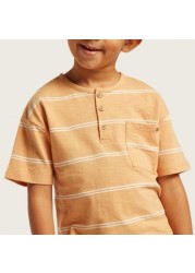 Eligo Striped T-shirt with Short Sleeves and Pocket