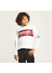 Reebok Logo Print Round Neck Sweatshirt and Joggers Set