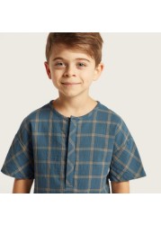 Eligo Checked Shirt with Short Sleeves