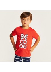 Juniors Printed Short Sleeves T-shirt and Elasticated Pyjama Set