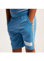 PUMA Logo Print Shorts with Alpha Tape Detail