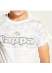 Kappa Logo Print Round Neck T-shirt with Short Sleeves