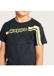 Kappa Logo Print Round Neck T-shirt with Short Sleeves