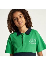 Juniors Colourblock Polo T-shirt with Short Sleeves