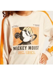 Disney Mickey Mouse Print Sweatshirt with Long Sleeves