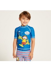 Garfield Print 2-Piece Rashguard Set