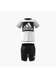 adidas Printed Round Neck T-shirt and Shorts Set