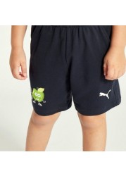 PUMA Printed Mid-Rise Shorts with Elasticated Waistband and Pockets