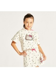 Sanrio Hello Kitty Print T-shirt and Shorts Set