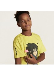 Hasbro Naruto Print Crew Neck T-shirt with Short Sleeves