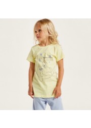 Disney Printed Crew Neck T-shirt and Pyjama Set