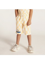 Garfield Print Round Neck T-shirt and Shorts Set