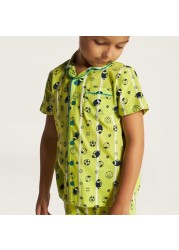 Juniors Printed Short Sleeve Shirt and Pyjama Set