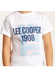 Lee Cooper Typographic Print T-shirt with Crew Neck and Short Sleeves