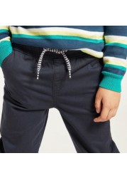 Juniors Solid Pants with Drawstring Closure and Pockets