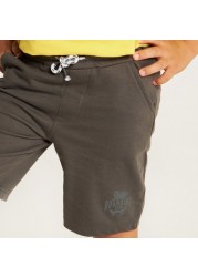 Juniors Printed Shorts with Drawstring Closure and Pockets